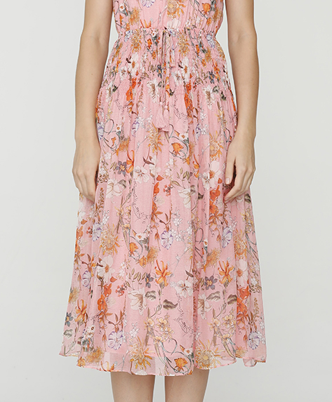 2024 Spring Summer - Floral print silk-chiffon dress